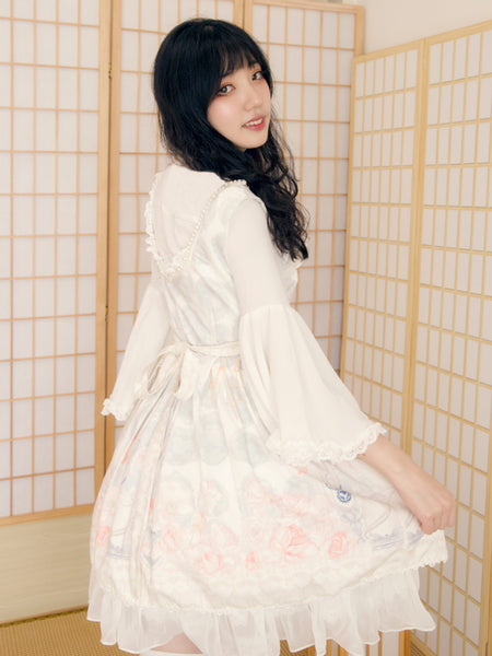 Classic Lace-Up Cotton Lolita Dress AGD168
