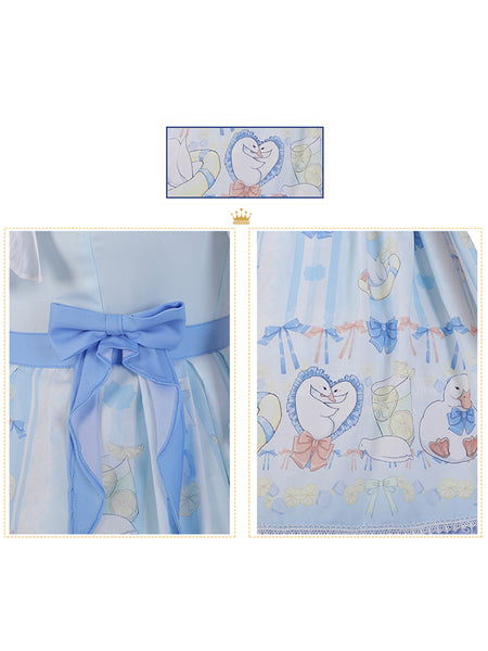 Lolita Original Dress Lemon Duck  Baby Blue Countryside Princess Dress AGD208