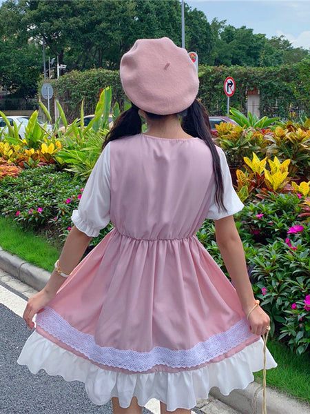 Lolita Dress Japanese Style Pink Dress AGD228