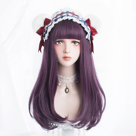 Long Straight Purple Lolita Cosplay Wig